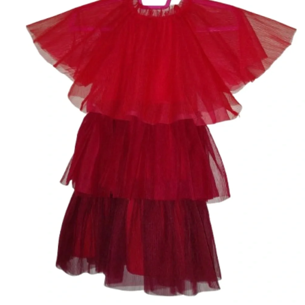 Tiered Red Tulle Dress